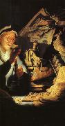 The Moneychanger (detail) dry Rembrandt